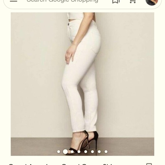 Free top- Good American good curve skinny crop jeans - Picture 1 of 8